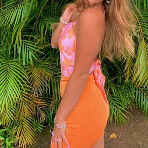 Princess Polly Orange Mini Skirt - Size 4